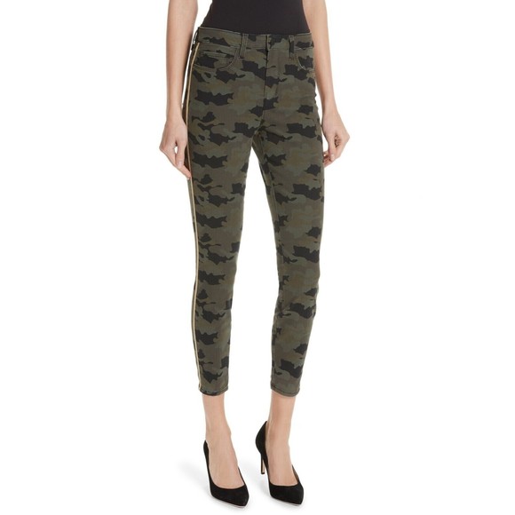 L'AGENCE Denim - L'Agence Jeans Women's Size 25 Margot High Rise Skinny Camo Stone Tuxedo Stripe